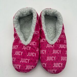 Juicy Couture Y2K Pink Womens Size 4”x10”Pink Soft Comfort Slipper Sock Slippers